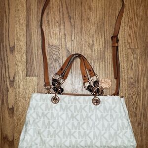Michael Kors White and Tan Women's Crossbody Hansbag